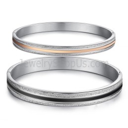 Tatanium Roséguld Och Svarta Pararmband C869