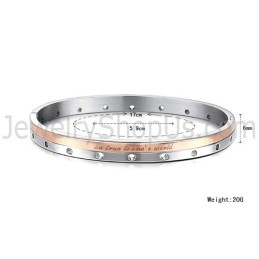 Tatanium Roséguld Och Svart "Be True To One'S World" Pararmband Med Cirkulära Hål C868