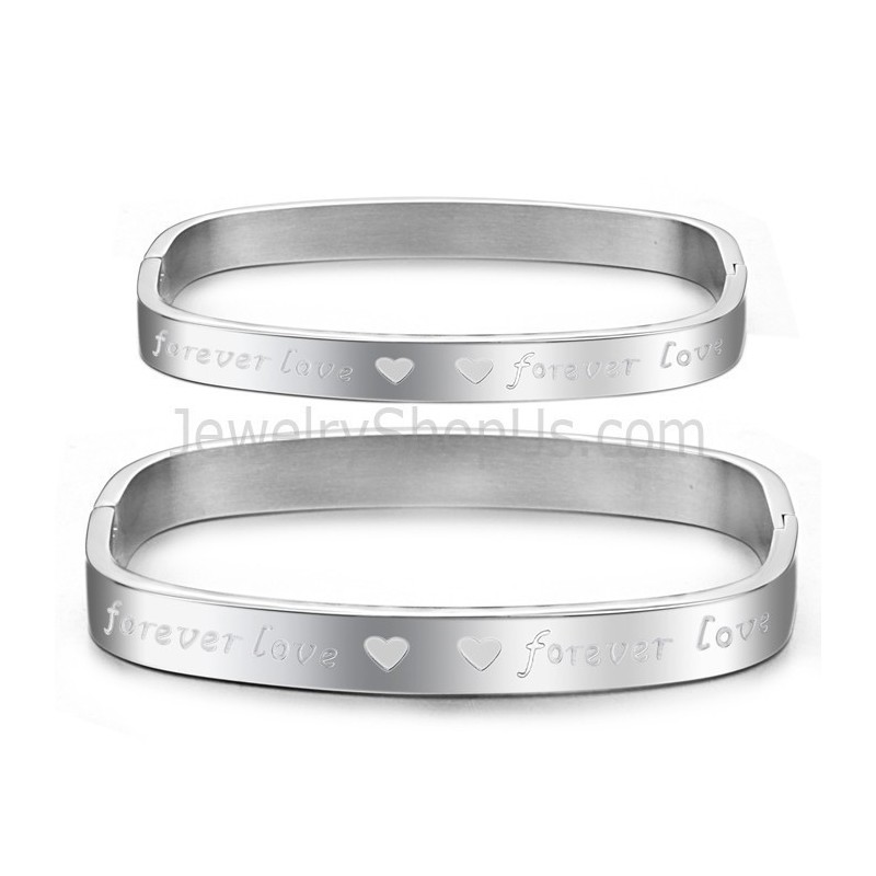 Tatanium Fyrkantiga "Foreverlove" Pararmband C865 Tatanium Fyrkantiga "Foreverlove" Pararmband C865