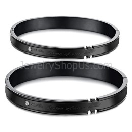Tatanium Pararmband Med Strassstenar (Svart, Roséguld) C731