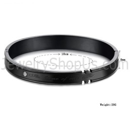 Tatanium Pararmband Med Strassstenar (Svart, Roséguld) C731