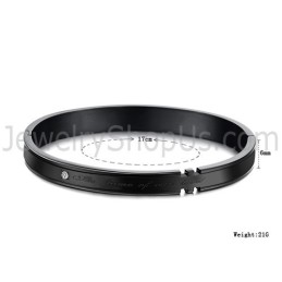 Tatanium Pararmband Med Strassstenar (Svart, Roséguld) C731