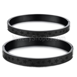 Tatanium Svarta Stjärnor Pararmband C863