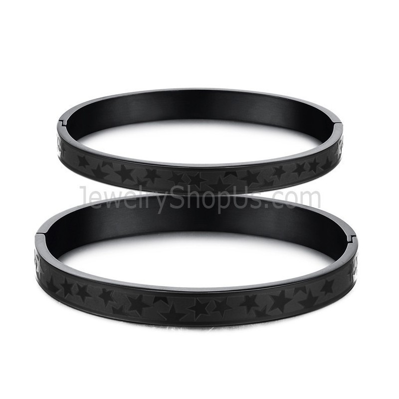Tatanium Svarta Stjärnor Pararmband C863 Tatanium Svarta Stjärnor Pararmband C863