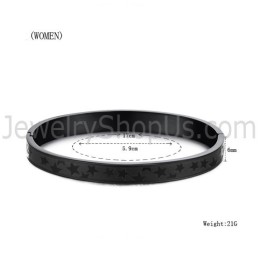 Tatanium Svarta Stjärnor Pararmband C863