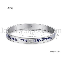 Tatanium Pararmband Med Blå Blommor C858