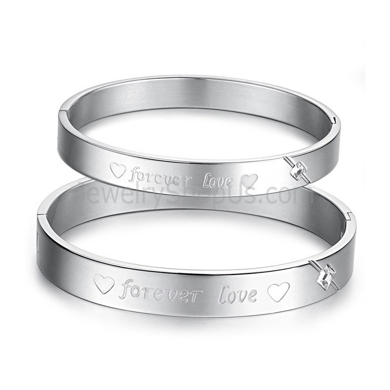 Tatanium Sweetheart "Forever Love" Pararmband Med Strass C847 Tatanium Sweetheart "Forever Love" Pararmband Med Strass C847