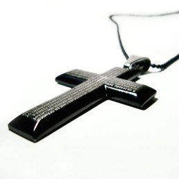 Man Black Cross Bible Pure Titanium Hängsmycke Gåva