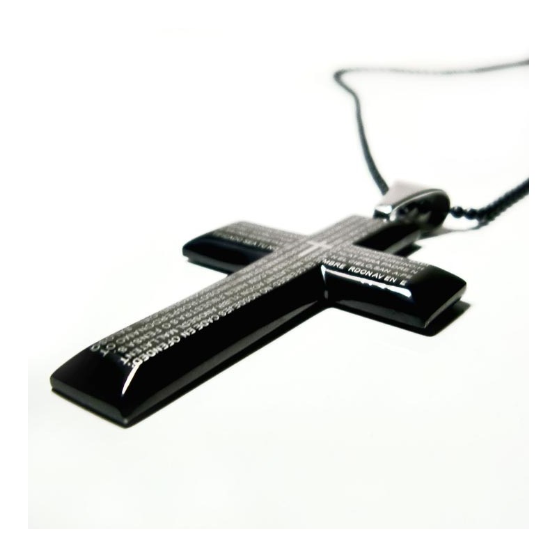 Man Black Cross Bible Pure Titanium Hängsmycke Gåva Man Black Cross Bible Pure Titanium Hängsmycke Gåva