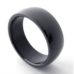 Polerad Svart Titanring