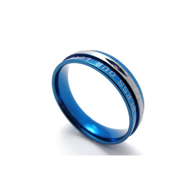 Diamantblå Titanring Diamantblå Titanring