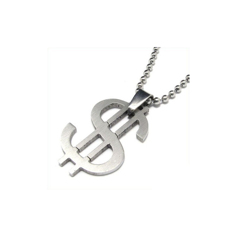 Cool Man Dollar Symbol Halsband I Rent Titan Hänge Gratis Kedja Cool Man Dollar Symbol Halsband I Rent Titan Hänge Gratis Kedja