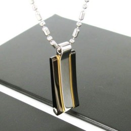 Sutra Man 24K Guld Laid Slick Titan Stålhänge Halsband