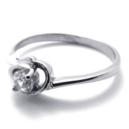 Diamantring I Titan För Kvinnor