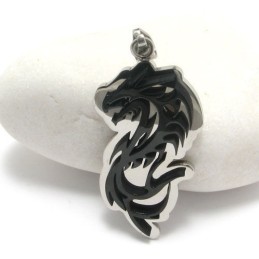 Man Black Dragon Pure Titanium Halsband Hänge Gåva