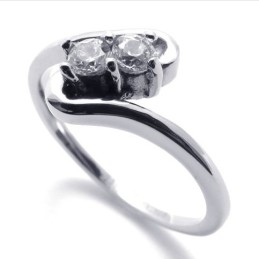 Diamantring I Titan För Kvinnor