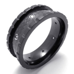 Svart Diamantring I Titan