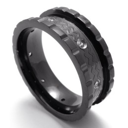 Svart Diamantring I Titan