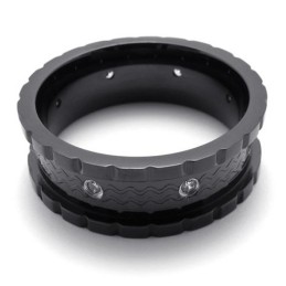Svart Diamantring I Titan
