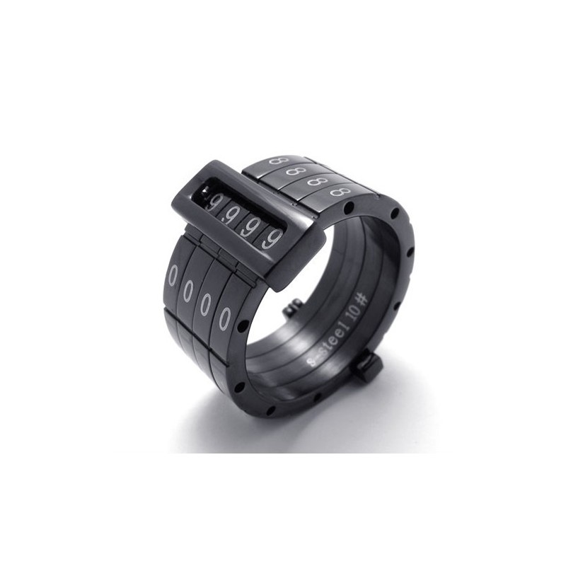 Svart Puzzle Code Lovers Titanring Svart Puzzle Code Lovers Titanring