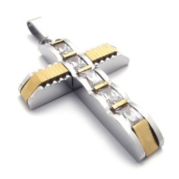 Guld Accent Kors Diamant Titan Kors Hänge