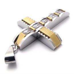 Guld Accent Kors Diamant Titan Kors Hänge