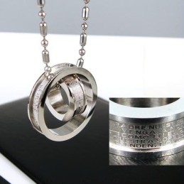 Man 2 Hoop Cross Bible Pure Titanium Hänge Halsband