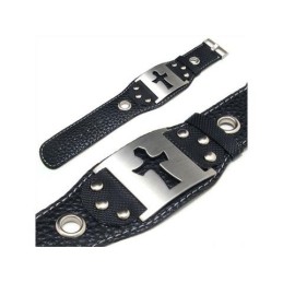 Herr- Och Pojkars Armband I Rent Titanläder Med Kors