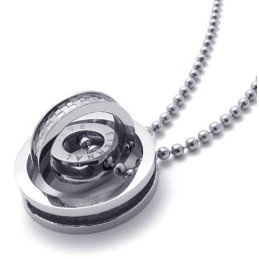 Silver Accent Flera Ringar Lovers Titanhänge