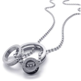Silver Accent Flera Ringar Lovers Titanhänge