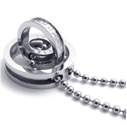 Silver Accent Flera Ringar Lovers Titanhänge