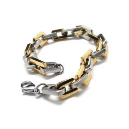 Herr- Och Pojkararmband I Rent Titan, Gyllene Silver