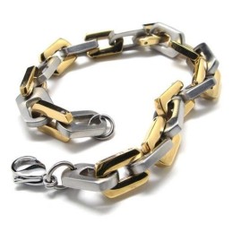 Herr- Och Pojkararmband I Rent Titan, Gyllene Silver