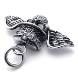 Vingar Skull Diamant Titanhänge