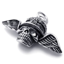 Vingar Skull Diamant Titanhänge