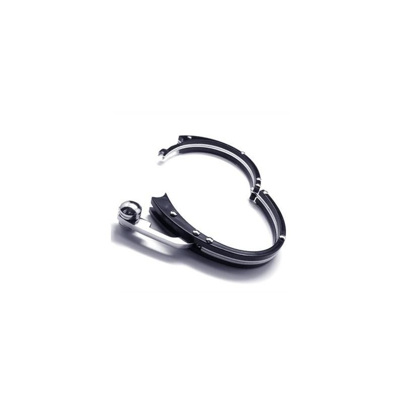 Herrarmband I Svart Silver Med Berlock I Rent Titan Herrarmband I Svart Silver Med Berlock I Rent Titan