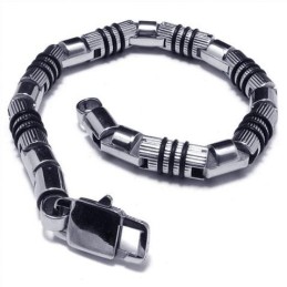 Herrarmband I Silversvart 316L Rent Titan