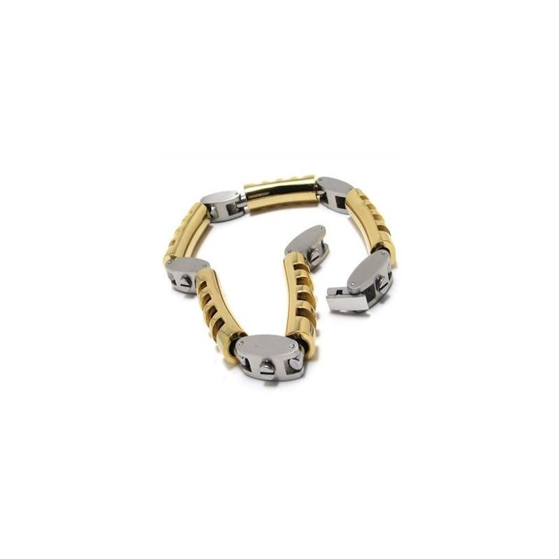 Herr- Och Pojkararmband I Rent Titan Med Gyllene Silverberlock Herr- Och Pojkararmband I Rent Titan Med Gyllene Silverberlock