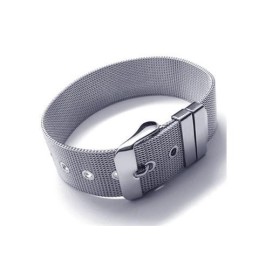 Herr Pojkar Silver Ren Titanarmband Charm Armring