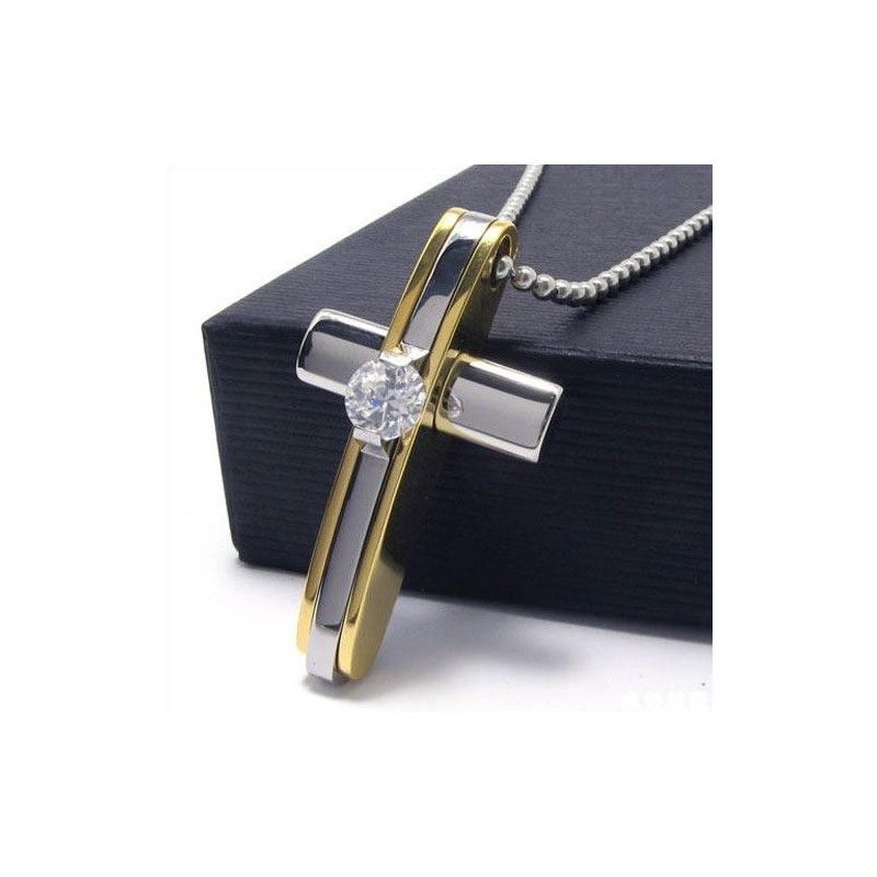 Herr Pojkar Gyllene Ren Titan Kors Halsband Hänge Herr Pojkar Gyllene Ren Titan Kors Halsband Hänge