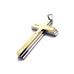 Halsband Med Kors I Guld Och Silver I Rent Titan