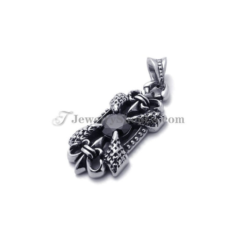 Elegant Titanhänge Med Svart Zirkon Elegant Titanhänge Med Svart Zirkon