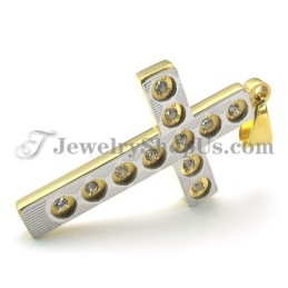 Elegant Guldkors-Titanhänge Med Strass