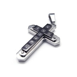 Herr Svart Ren Titan Kors Halsband Hänge Kedja