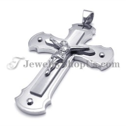 Klassiskt Silver Titan Kors Av Jesus Hänge