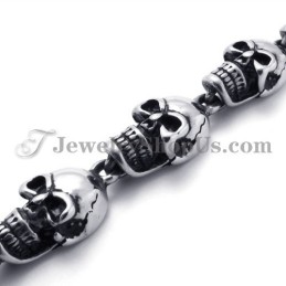 Elegant Titanarmband Med Dödskallar
