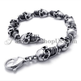 Elegant Titanarmband Med Dödskallar