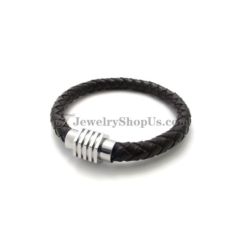 Moderiktigt Titanarmband Med Läder Moderiktigt Titanarmband Med Läder