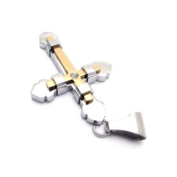 Herrhalsband Med Korshänge I Rent Titan, Gyllene Färg (Nytt)