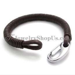 Moderiktigt Läderarmband I Titan